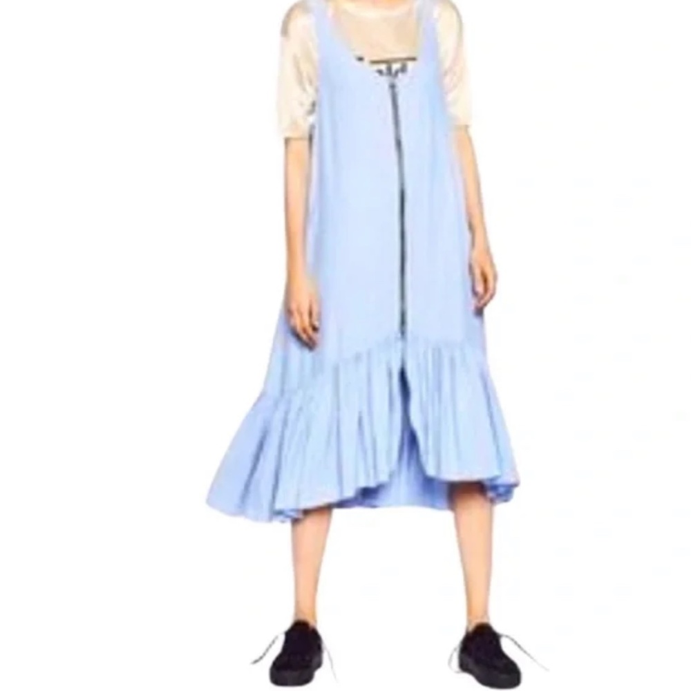 LIKE NEW ! 💃 ZARA ASYMMETRIC MIDI DRESS WITH TWO SIDE POCKETS
